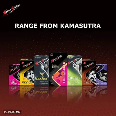 A 'KAMASUTRA' Lubricated Condoms Multi Colored Chocolate Flavour Condom Made of Natural Rubber Latex For Men(6 Pack Of 60 Condom)-thumb2