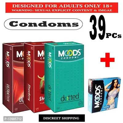 Moods Condom Dotted,Strawberry  Ultrathin(12X3) With 3'S Dotted Condom