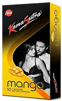 Kamasutra Excite Banana  Mango Flavoured Dotted Condoms 10S Pack of 2 Condom??(Set of 2, 20S)-thumb2