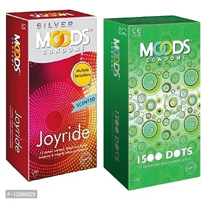 Moods Condoms For Men Combo Pack (Joyride + 1500DOT) (2pack in 24condoms)