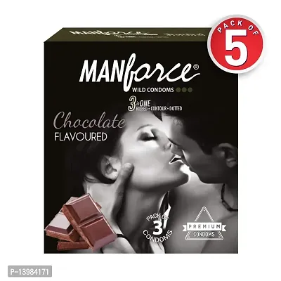 Manforce Chocolate condoms - 3 pieces packs (5)-thumb4