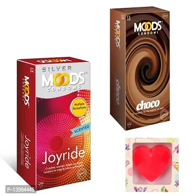 Moods Choco  Joyride Condoms With Premium Heart Shape Soap