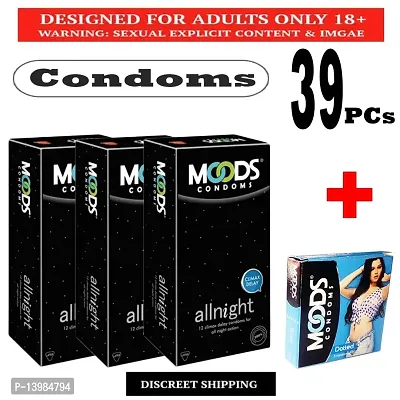 Moods Condom All Night Monthly Combo (12PC X 3) With 3'S Dotted Condom