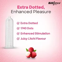 Manforce Litchi Flavoured Extra Dotted Condoms for Men| Extra Dots for Her Extra Stimulation| India?s No. 1* Condom Brand| Lubricated Latex Condoms| 10 pcs-thumb4