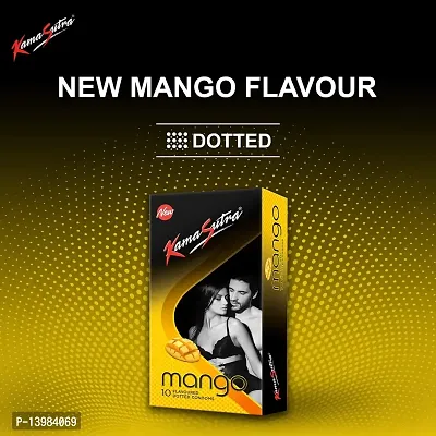 KamaSutra Mango Flavoured Dotted Condoms for Men 10 Count-thumb5