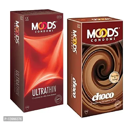 Moods Condoms Combo Pack Chocolate (Chooco + Ultrathin)-(2pak in 24condom)