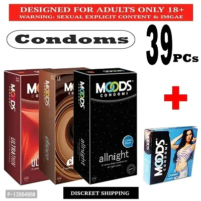 Moods Condom All Night,Choco  Ultrathin(12X3) With 3'S Dotted Condom