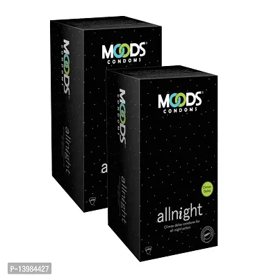 A 'MOODS' All Night Condom Made of Natural Rubber Latex For Men(2 Pack Of 12 Condom Each)-thumb0