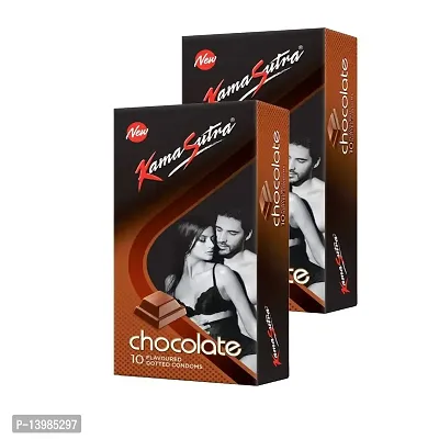 A 'KAMASUTRA' Lubricated Condoms Tan Colored Chocolate Flavour Condom Made of Natural Rubber Latex For Men(2 Pack Of 20 Condom)