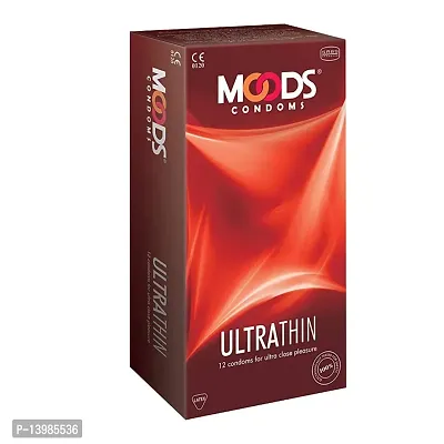 A 'MOODS' Ultrathin Condom Made of Natural Rubber Latex For Men(1 Pack Of 12 Condom Each)-thumb0