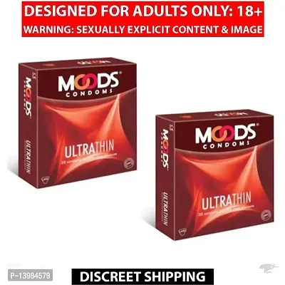 Moods Condom 40 PCs Ultrathin Monthly Combo Pack of 2 (20PC X 2)