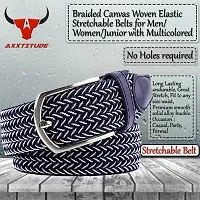 AXXTITUDE Men's Casual/Formal Canvas Braided Elastic/Stretchable Expandable Women Belt-thumb4