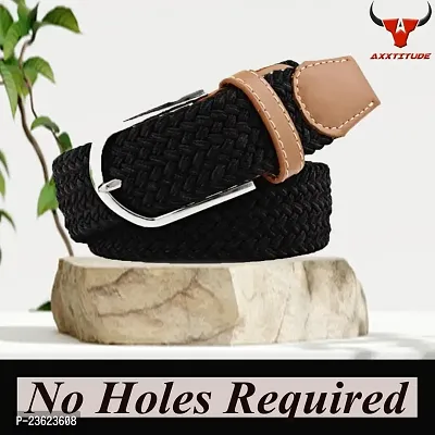 AXXTITUDE Men's Casual/Formal Canvas Braided Elastic/Stretchable Expandable Women Belt-thumb3
