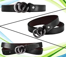 AXXTITUDE Women/Ladies artificial Leather Black 'CC' Belt for jeans/Dress for casual, Party, formal wear-thumb2