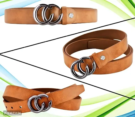 AXXTITUDE Women/Ladies artificial Leather Tan Belt for jeans/Dress for casual, Party, formal wear-thumb4