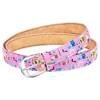 AXXTITUDE Unisex Casual Multicolor Artificial Leather Belts. (PInk)-thumb1