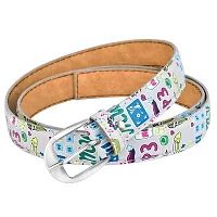 AXXTITUDE Unisex Casual Multicolor Artificial Leather Belts. (Off White)-thumb1