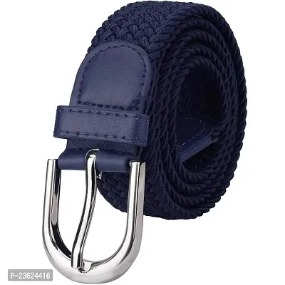 NITROGEN Boys and Girls Free Size Polyester Blend Stretchable Belt (Blue)-thumb0