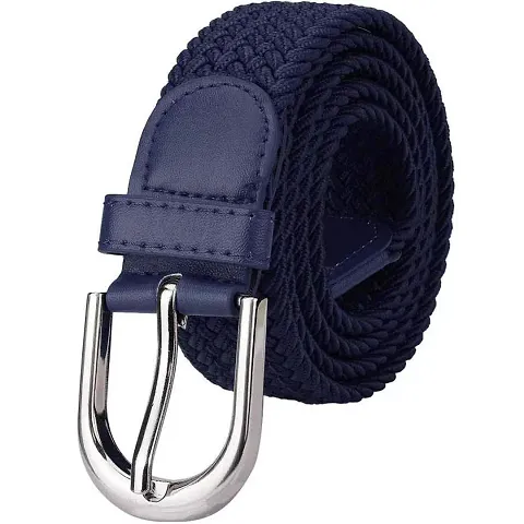 NITROGEN Boys and Girls Free Size Blend Stretchable Belt (Blue)