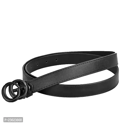 AXXTITUDE Women/Ladies artificial Leather Black Belt for jeans/Dress for casual, Party, formal wear (NEW BLACK)