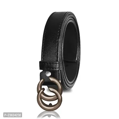 AXXTITUDE Women/Ladies artificial Leather Black 'CC' Belt for jeans/Dress for casual, Party, formal wear-thumb0