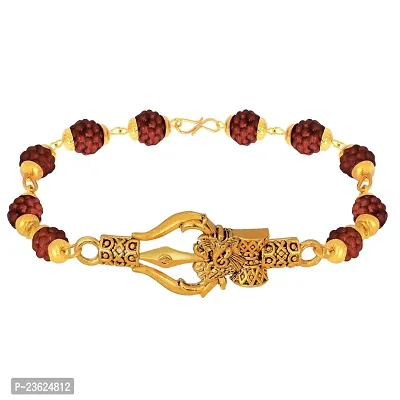 AXXTITUDE Rudraksha Beads Bracelet for Men  Boys (Brown 3)-thumb0