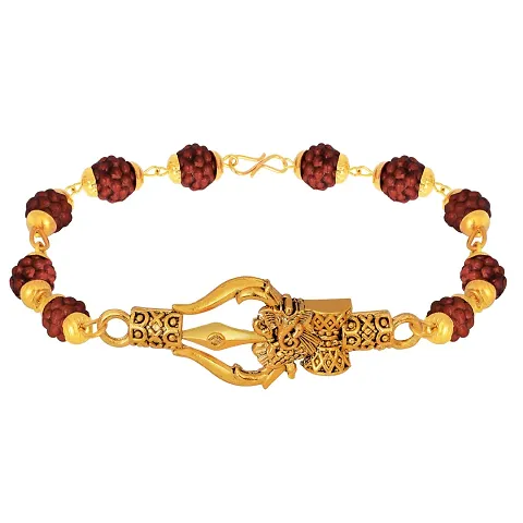 AXXTITUDE Rudraksha Beads Bracelet for Men Boys (Brown 5)