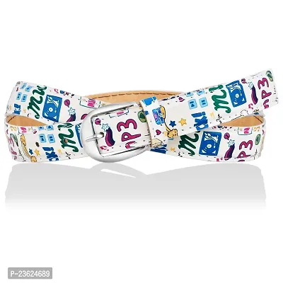 AXXTITUDE Unisex Casual Multicolor Artificial Leather Belts. (White)