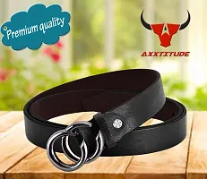 AXXTITUDE Women/Ladies artificial Leather Black 'CC' Belt for jeans/Dress for casual, Party, formal wear-thumb3