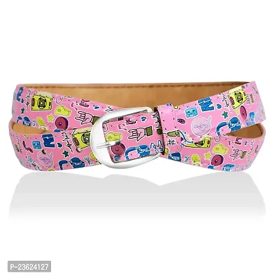 AXXTITUDE Unisex Casual Multicolor Artificial Leather Belts. (PInk)