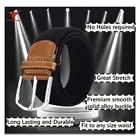 AXXTITUDE Men's Casual/Formal Canvas Braided Elastic/Stretchable Expandable Women Belt-thumb1