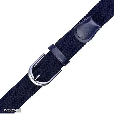 NITROGEN Boys and Girls Free Size Polyester Blend Stretchable Belt (Blue)-thumb3