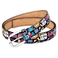 AXXTITUDE Unisex Casual Multicolor Artificial Leather Belts. (BLACK)-thumb1