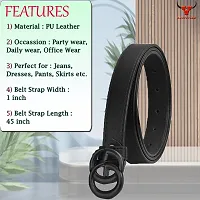 AXXTITUDE Women/Ladies artificial Leather Black Belt for jeans/Dress for casual, Party, formal wear (NEW BLACK)-thumb1