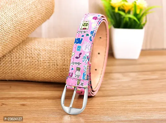 AXXTITUDE Unisex Casual Multicolor Artificial Leather Belts. (PInk)-thumb3