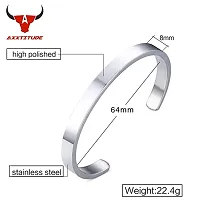 AXXTITUDE Fashion Stainless Steel Latest Adjustable Stylish Braceletes for Men Women-Silver-thumb2