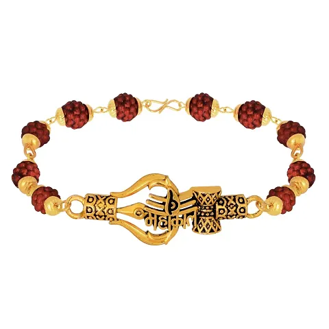 AXXTITUDE Rudraksha Beads Bracelet for Men Boys (Brown 5)