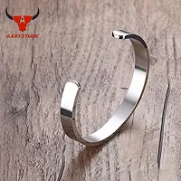 AXXTITUDE Fashion Stainless Steel Latest Adjustable Stylish Braceletes for Men Women-Silver-thumb3