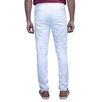 White Denim Solid Slim Fit Mid-Rise Jeans-thumb3