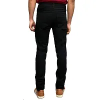 Black Denim Solid Slim Fit Mid-Rise Jeans-thumb2