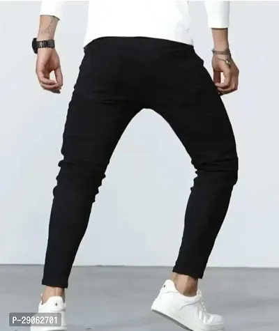 Stylish Black Denim Printed Low-Rise Jeans For Men-thumb2