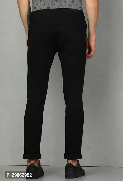 Stylish Black Denim Printed Low-Rise Jeans For Men-thumb2