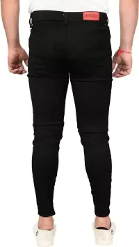 Stylish Black Denim Printed Low-Rise Jeans For Men-thumb3