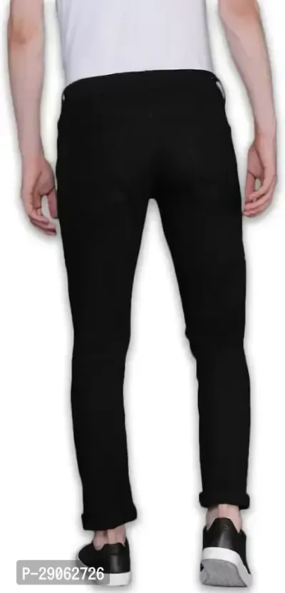 Stylish Black Denim Printed Low-Rise Jeans For Men-thumb3