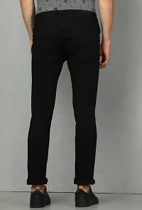 Stylish Black Denim Printed Low-Rise Jeans For Men-thumb1