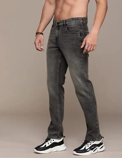 Stylish Denim Solid Slim Fit Jeans For Men