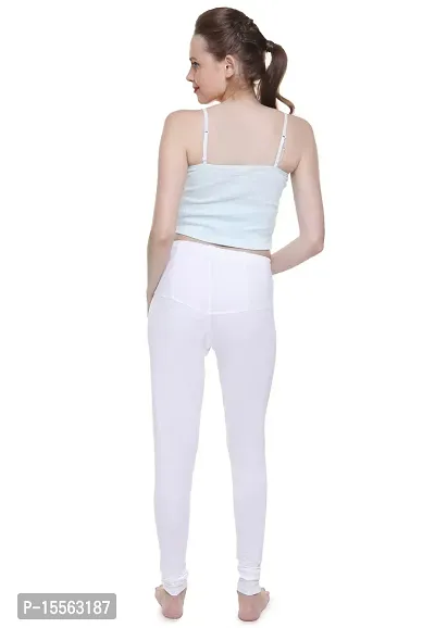 Flexica Women's Cotton Lycra Ankle Length Legging Free size - Multi Colour (white)-thumb4