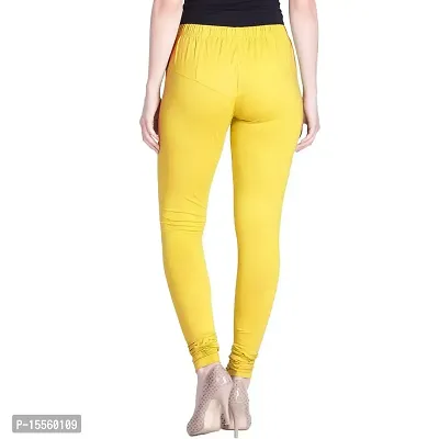 FLEXICA Women Cotton Lycra Churidar Legging ruby style yellow Color-thumb2