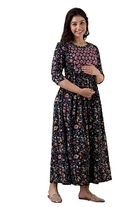 madfury Women's Cotton A-Line Maternity Feeding Kurti with Zippers | Anarkali Kurti for Women-thumb3