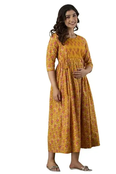 Women's Floral Anarkali Maternity Feeding Kurti